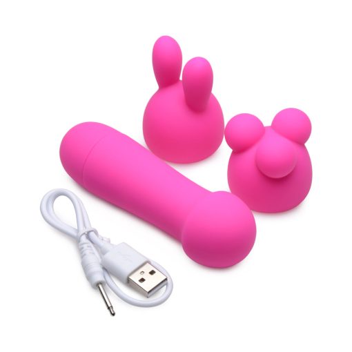 Gossip Rocket Mini Rechargeable Wand With 2 Attachments Magenta - Image 5