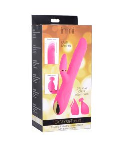 Inmi 10X Versa-Thrust Thrusting & Vibrating Silicone Rabbit With 3 Attachments