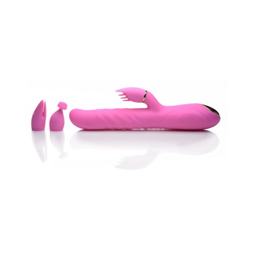 Inmi 10X Versa-Thrust Thrusting & Vibrating Silicone Rabbit With 3 Attachments - Image 2