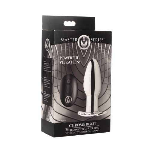 Master Series Chrome Blast 7X Rechargeable Butt Plug With Remote S