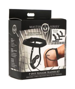 Master Series P-Spot Plugger Trainer 3-Piece Silicone Set With Harness