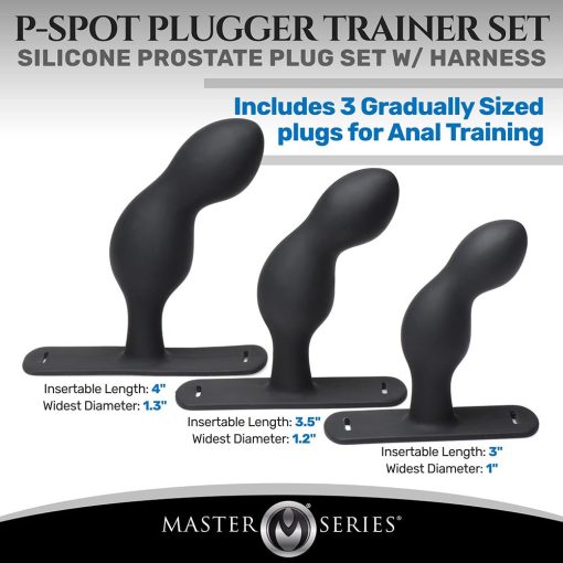 Master Series P-Spot Plugger Trainer 3-Piece Silicone Set With Harness - Image 11
