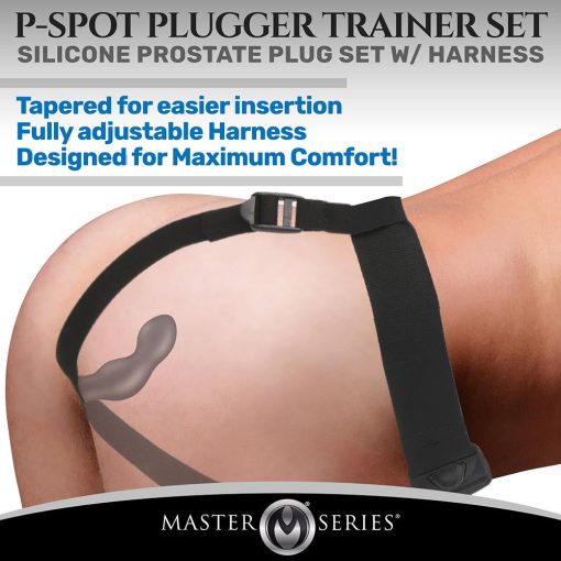 Master Series P-Spot Plugger Trainer 3-Piece Silicone Set With Harness - Image 12