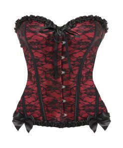 Master Series Scarlet Seduction Lace-Up Corset & Thong M