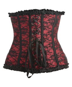 Master Series Scarlet Seduction Lace-Up Corset & Thong M