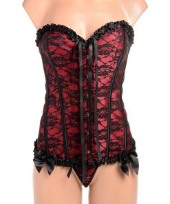 Master Series Scarlet Seduction Lace-Up Corset & Thong M