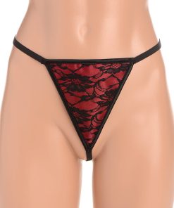 Master Series Scarlet Seduction Lace-Up Corset & Thong M