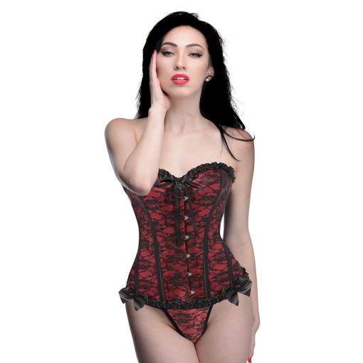 Master Series Scarlet Seduction Lace-Up Corset & Thong M - Image 10