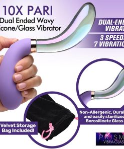 Prisms 10X Pari Dual Ended Wavy Silicone/Glass Vibrator