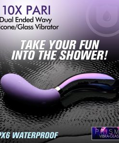 Prisms 10X Pari Dual Ended Wavy Silicone/Glass Vibrator