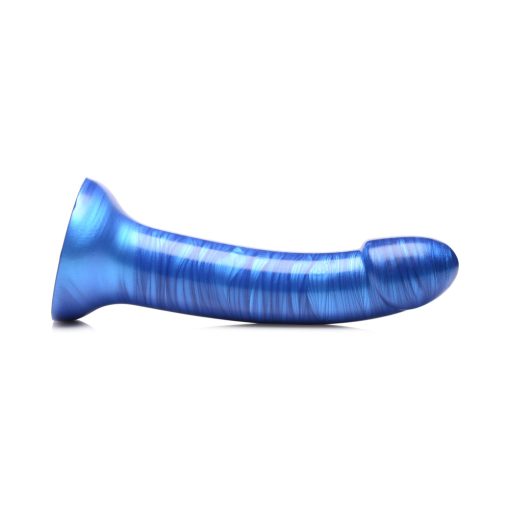 Simply Sweet 7 In. Metallic Silicone Dildo Blue - Image 3