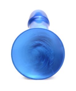 Simply Sweet 7 In. Metallic Silicone Dildo Blue