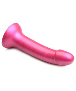 Simply Sweet 7 In. Metallic Silicone Dildo Pink