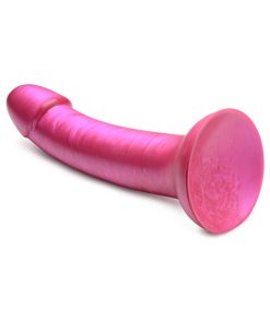 Simply Sweet 7 In. Metallic Silicone Dildo Pink