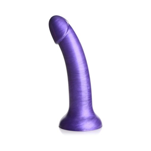 Simply Sweet 7 In. Metallic Silicone Dildo Purple - Image 2
