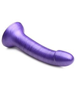 Simply Sweet 7 In. Metallic Silicone Dildo Purple