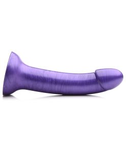 Simply Sweet 7 In. Metallic Silicone Dildo Purple
