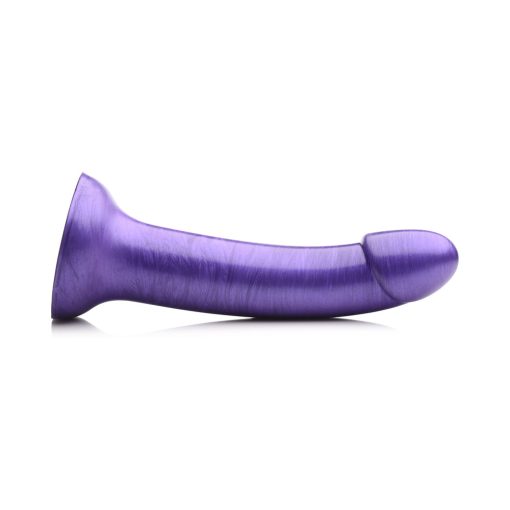 Simply Sweet 7 In. Metallic Silicone Dildo Purple - Image 4