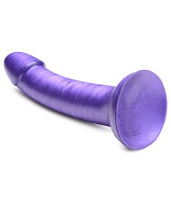 Simply Sweet 7 In. Metallic Silicone Dildo Purple