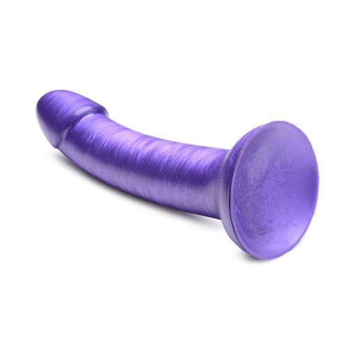 Simply Sweet 7 In. Metallic Silicone Dildo Purple - Image 5