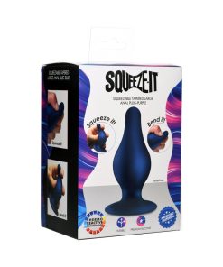 Squeeze-It Squeezable Tapered Large Anal Plug Blue