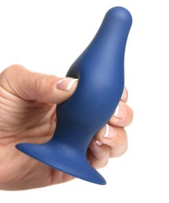 Squeeze-It Squeezable Tapered Large Anal Plug Blue