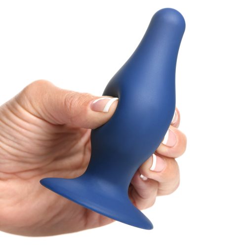 Squeeze-It Squeezable Tapered Large Anal Plug Blue - Image 8
