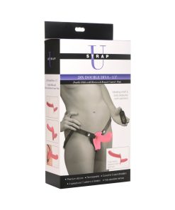 Strap U 28X Double Diva 1.5 In. Double Dildo With Harness & Remote Pink
