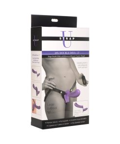 Strap U 28X Double Diva 2 In. Double Dildo With Harness & Remote Purple