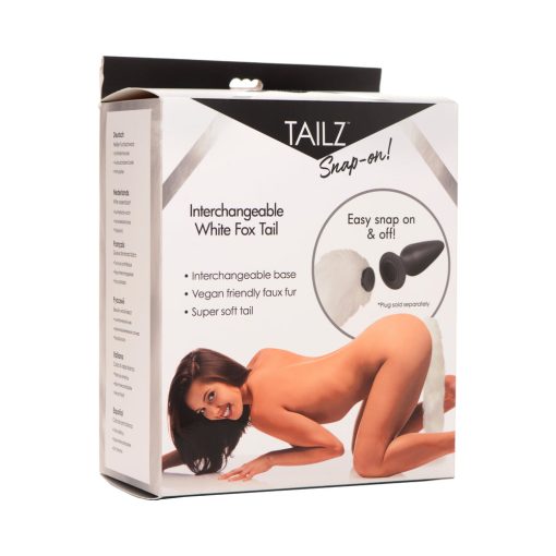Tailz Snap-On Interchangeable White Fox Tail (Plug Not Included)