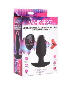 Whisperz Voice Activated 10X Vibrating Butt Plug With Remote