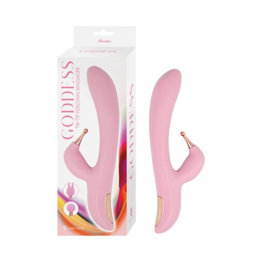 Goddess Tri-Tip Personal Massager – Rechargeable, Flexible, Pink