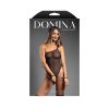 Fantasy Lingerie Domina One-Shoulder Mesh Teddy & Matching Rope Cuffs; Silver Hardware L/Xl