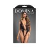 Fantasy Lingerie Domina Mesh Tie-Back Plunge Front Teddy With Buckle Waist And Lock & Key Detail S/M