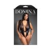 Fantasy Lingerie Domina Mesh Tie-Back Plunge Front Teddy With Buckle Waist And Lock & Key Detail Queen Size