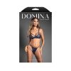 Fantasy Lingerie Domina Metallic Cage Bra With Openable Mesh Cups & Crotchless Panty M/L