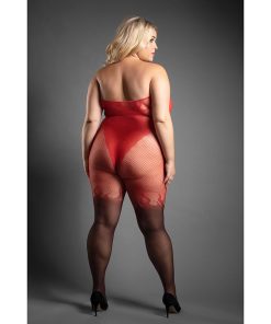 Fantasy Lingerie Sheer Eternal Flame Crotchless Ombr? Bodystocking Queen Size