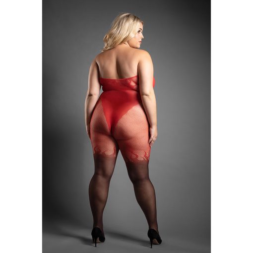 Fantasy Lingerie Sheer Eternal Flame Crotchless Ombr? Bodystocking Queen Size - Image 3