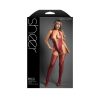 Fantasy Lingerie Sheer Pretty Poison Crotchless Snakeskin Knit Teddy Bodystocking With Versatile Neckline O/S