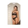 Fantasy Lingerie Opulence Lace Bralette With Split Pearl Cups & Crotchless Double Pearl Panty M/L