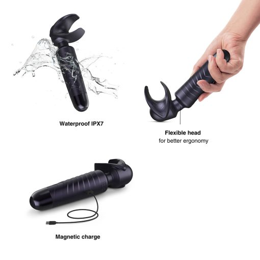 Man Wan Man.Wand Evo 2-In-1 Frenulum Stimulator & Wand With Crescendo Black Plum - Image 3