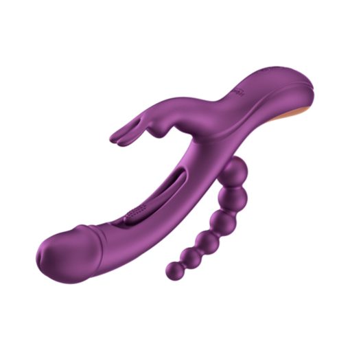 Honey Play Box Trilux Kinky Finger Rabbit Vibrator With Anal Beads Purple - Image 4
