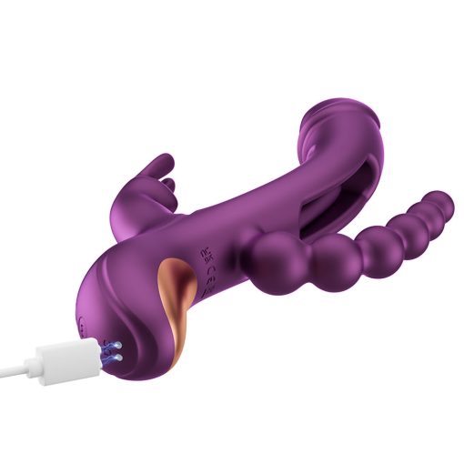 Honey Play Box Trilux Kinky Finger Rabbit Vibrator With Anal Beads Purple - Image 5