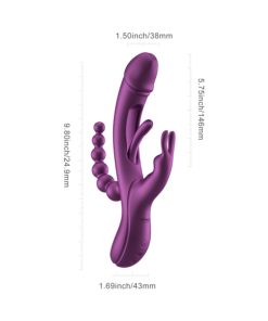 Honey Play Box Trilux Kinky Finger Rabbit Vibrator With Anal Beads Purple