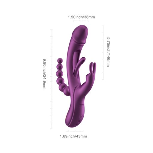 Honey Play Box Trilux Kinky Finger Rabbit Vibrator With Anal Beads Purple - Image 6