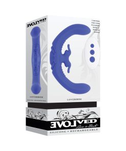 Evolved Lovebirds Rechargeable Silicone Remote-Controlled Dual-Ended Vibrator Blue
