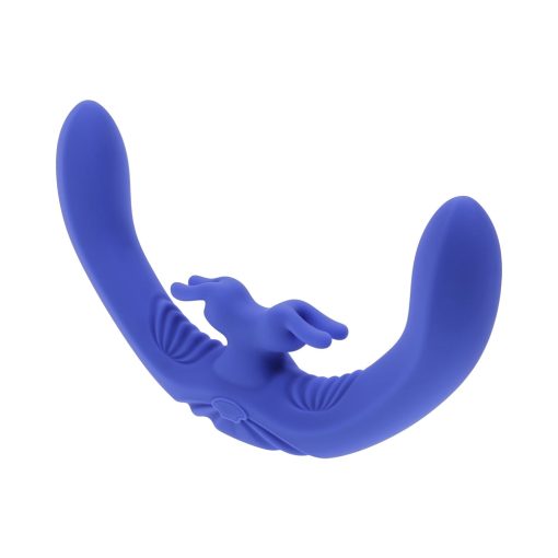 Evolved Lovebirds Rechargeable Silicone Remote-Controlled Dual-Ended Vibrator Blue - Image 4