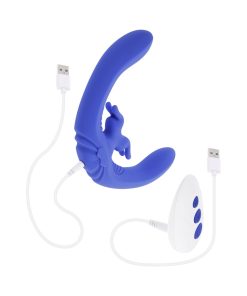 Evolved Lovebirds Rechargeable Silicone Remote-Controlled Dual-Ended Vibrator Blue
