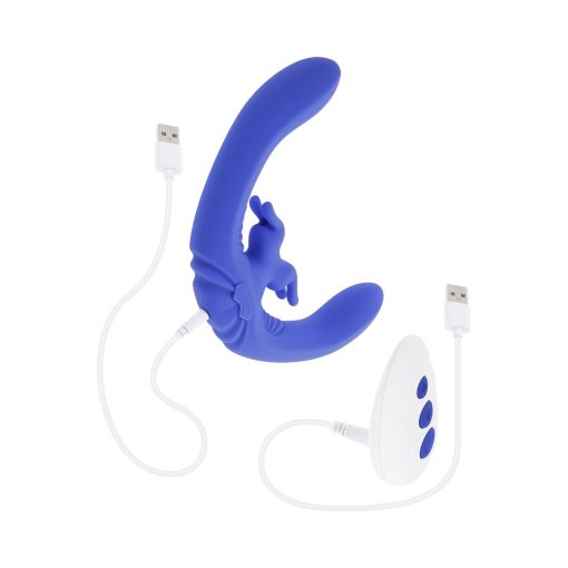Evolved Lovebirds Rechargeable Silicone Remote-Controlled Dual-Ended Vibrator Blue - Image 10