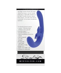 Evolved Lovebirds Rechargeable Silicone Remote-Controlled Dual-Ended Vibrator Blue